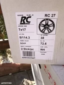 Jante aliaj Toyota Avensis, Corolla, CHR, Prius, Rav 4, Rav 4 Hybrid, 17"