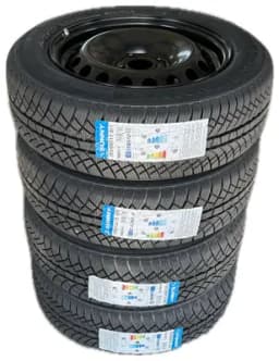 Set complet de iarnă 15" pentru Dacia Logan, 4 jante oțel Magnetto Wheels Italia + 4 anvelope iarnă 185 65 r15 Sunny 88T