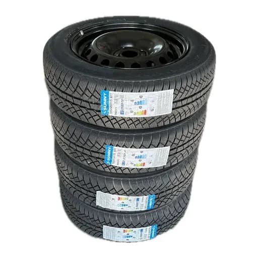 Set complet de iarnă 15" pentru Dacia Logan, 4 jante oțel Magnetto Wheels Italia + 4 anvelope iarnă 185 65 r15 Sunny 88T