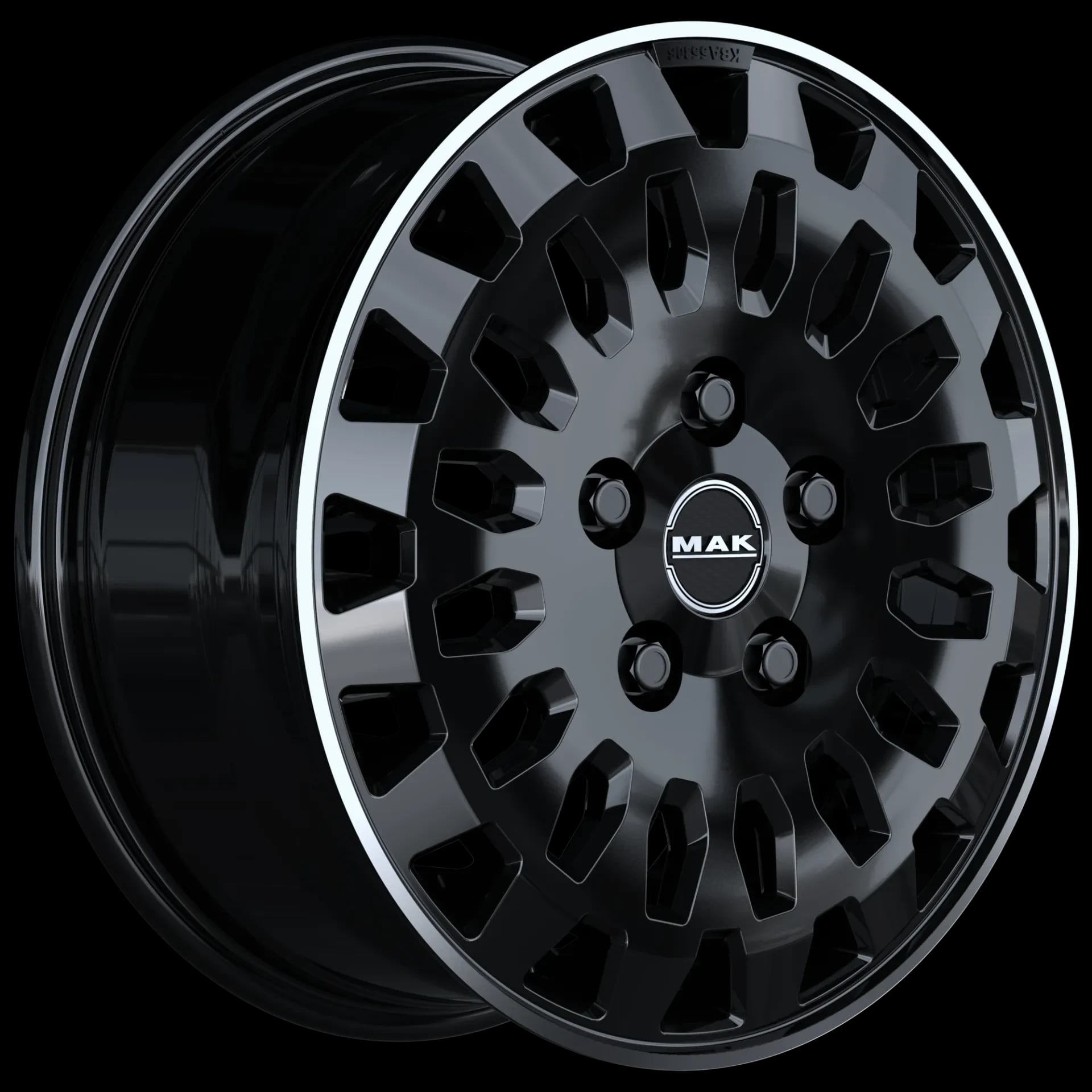 MAK OVERLAND GLOSS BLACK MIRROR RING
