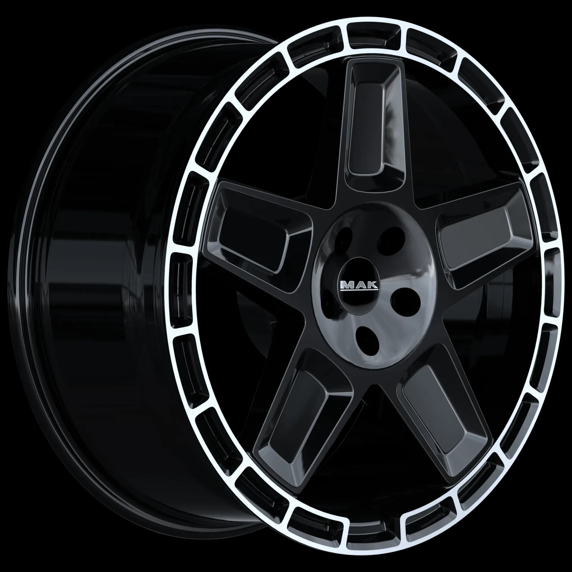 MAK TREK GLOSS BLACK MIRROR RING