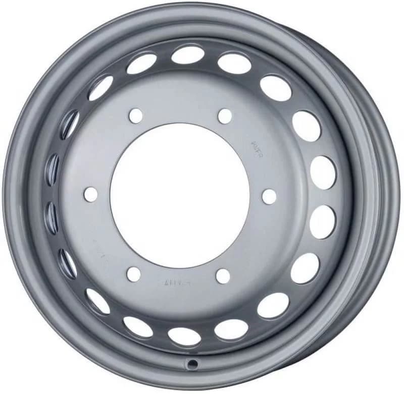Jantă oțel 16" Mercedes Sprinter, VW Crafter, MAN TGE — axă dublă — argintiu